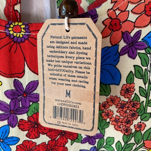 🆕 natural life Katie Colorful Floral Boho Cottagecore Sleeveless Maxi Dress M - Picture 5 of 10